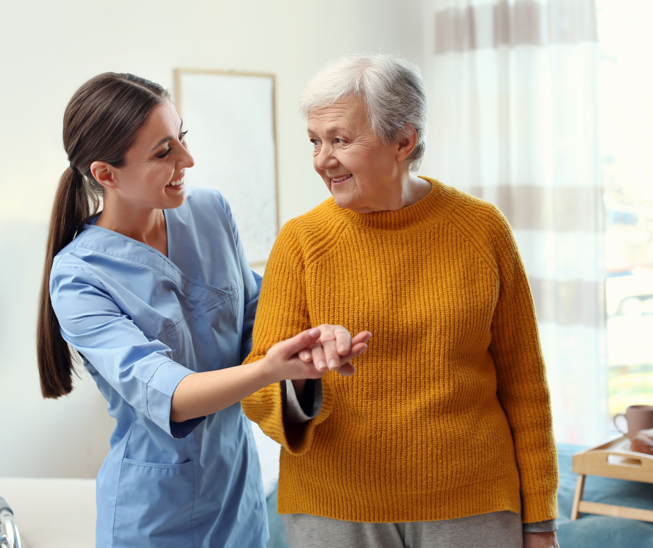 Geriatric Physiotherapy Treatment- Physiotherapist providing treatment to an elderly woman